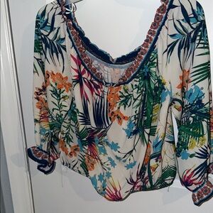 Flying Tomato Tropical Floral Blouse - Multicolor